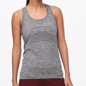 Lululemon Swiftly Tech Racerback Tank Top Size 6 Heathered Gray Workout Shirt